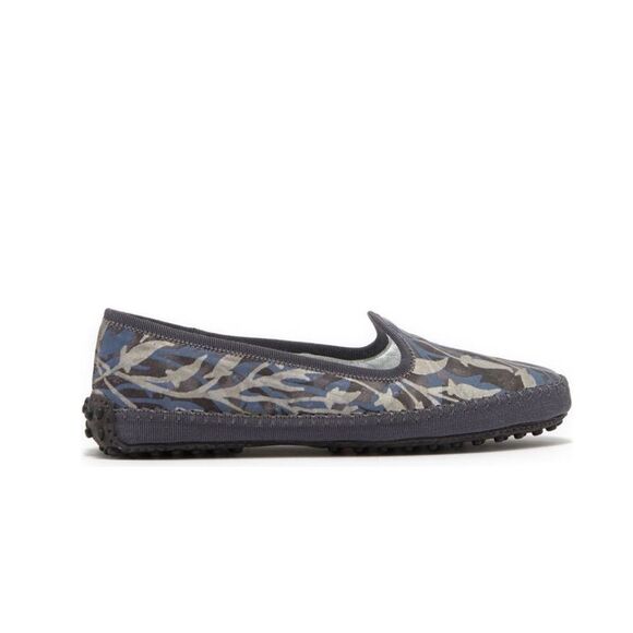 Tod's Shoes - Tod’s Tess Patterned Slip-On Flats, Antracite, New, Size EU 37.5